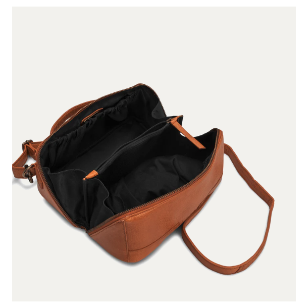 Cleo strikketaske / toilettaske skind