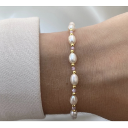 Armbnd COAST rose forgyldt slv