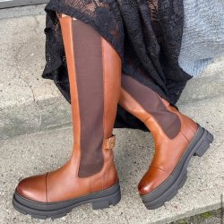 Lang Stvle THE FOLLOW BOOT Cognac skind str 36-41