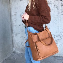 Shopper med lang rem NORA Skind