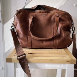 Safford computertaske washed skind