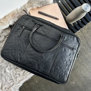 Norberg Computertaske sort Skind