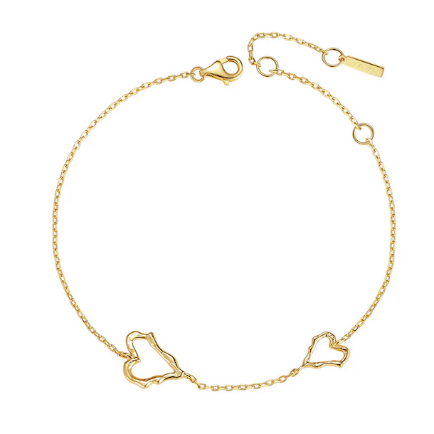 Armbnd NOLA heart forgyldt slv