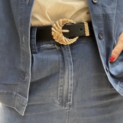 Blte MELLOW sort med guld spnde