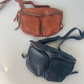 Bltetaske stor washed skind