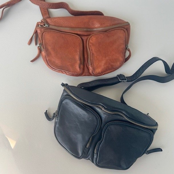 Bltetaske stor washed skind