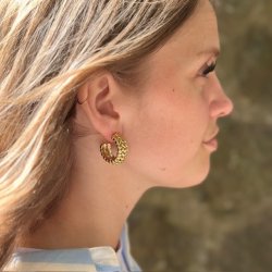 Hoops Trine 25 mm vandfast 18kt. forgyldt