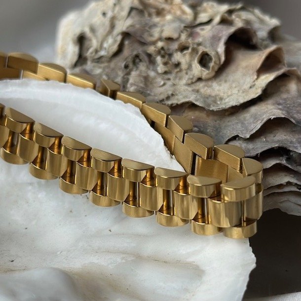 Armbnd HEAWY KELLY vandfast 18kt. forgyldt