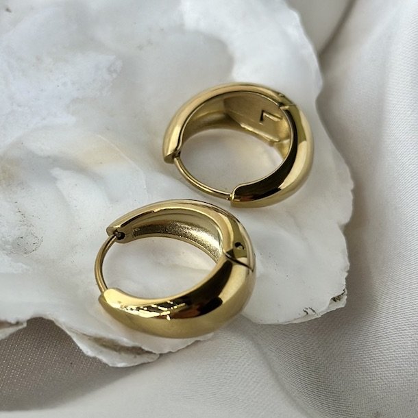 Hoops BASIC LARGE 20 mm vandfast 18kt. forgyldt