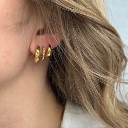 Hoops LUCIE 13 mm vandfast 18kt. forgyldt