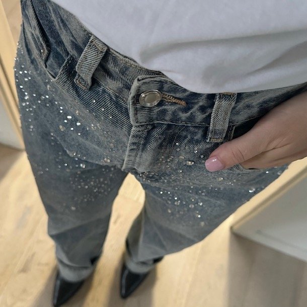 Mom jeans straight leg simili str xs-xl