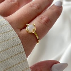 Fingerring STONE PEGGY Forgyldt slv