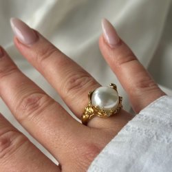 Fingerring LAGOON PEARL vandfast 18kt. forgyldt