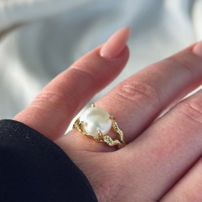 Fingerring HISSANDRA Savage forgyldt slv