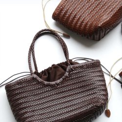 Skuldertaske flettet Skind 