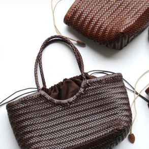 Skuldertaske flettet Skind 