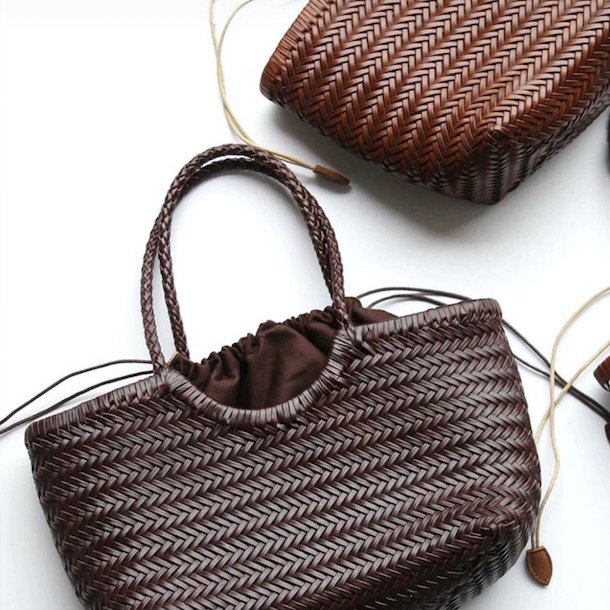 Skuldertaske flettet Skind 