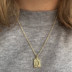 Halskde MESS forgyldt slv