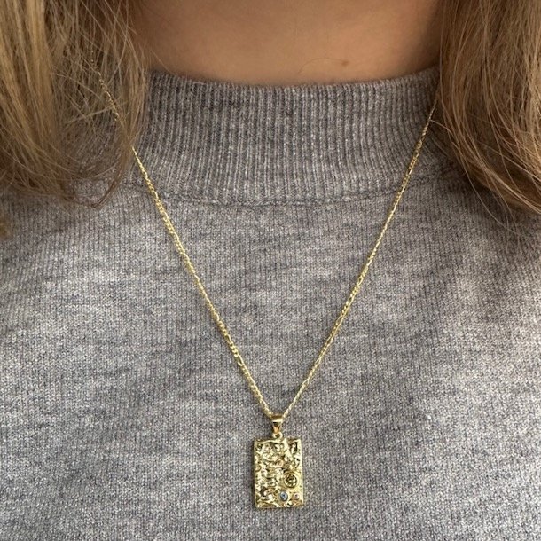 Halskde MESS forgyldt slv