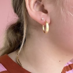 HOOPS SAND MEDIUM Forgyldt slv