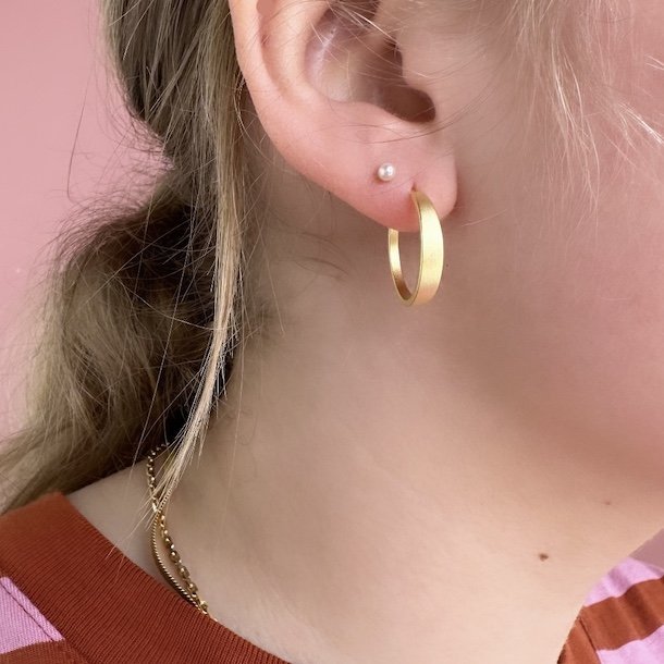 HOOPS SAND MEDIUM Forgyldt slv