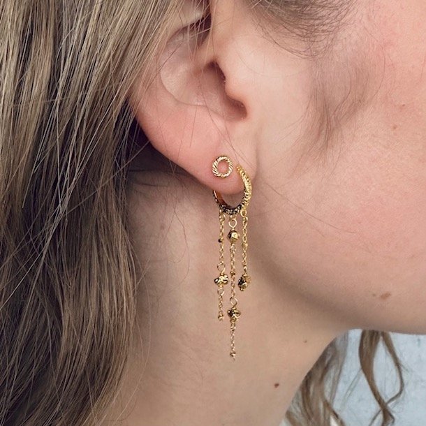 Hoops m. kde DARLING ROCK Forgyldt Slv