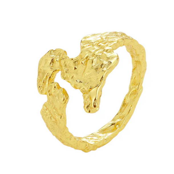 Fingerring Adika elements forgyldt slv