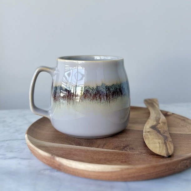 Buttet krus keramik 8,5 x 8 cm