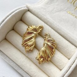 restikker KOI BIG HALF LEAF Forgyldt Slv