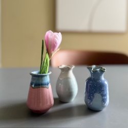 Vase Mini keramik fuld glace 6-8 cm