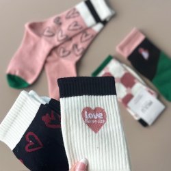 Trendy strmpe heart bomuld Str. 35-40