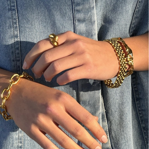 Armbnd HEAWY BRITNEY vandfast 18kt. forgyldt