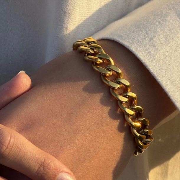 Armbnd HEAWY BRENDA vandfast 18kt. forgyldt