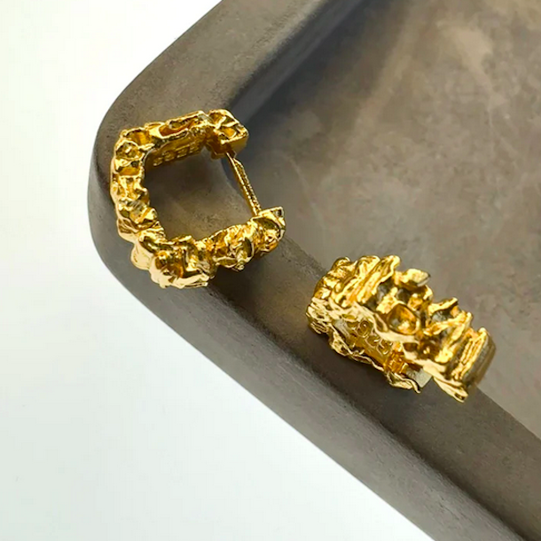 Hoops EVA SQUARE forgyldt slv