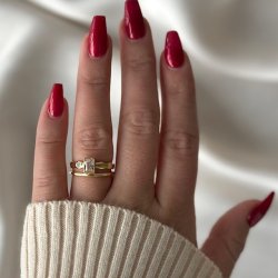 Fingerring EDGE Forgyldt Slv