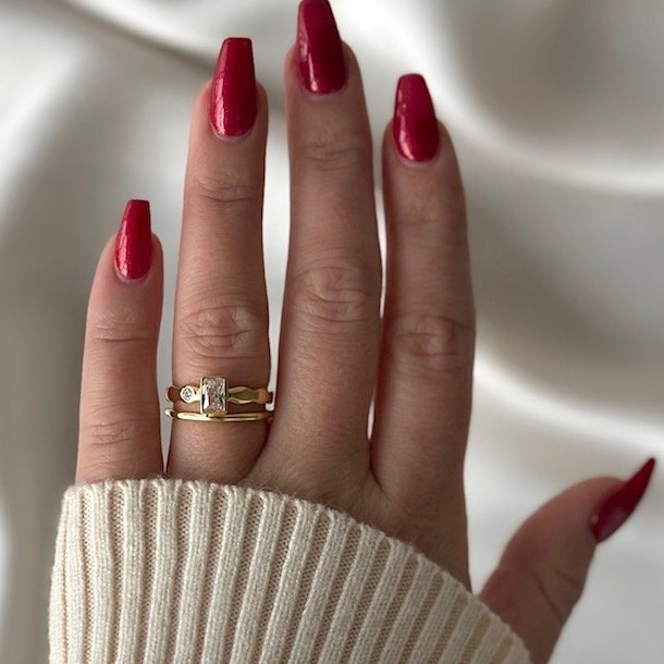 Fingerring EDGE Forgyldt Slv