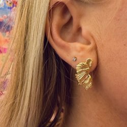 restikker KOI BIG HALF LEAF Forgyldt Slv