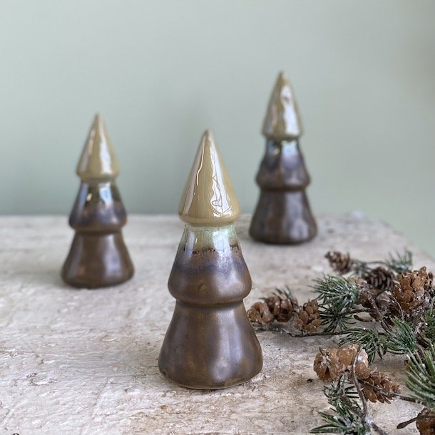 Juletr grn H 18 cm  Porceln