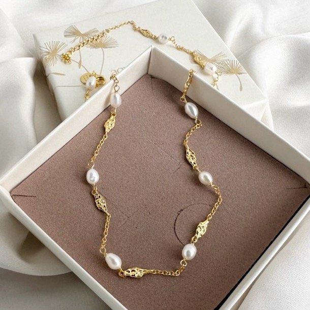 Halskde MILENA  Forgyldt Slv