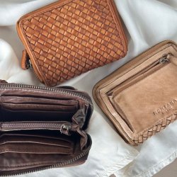 Saco pung med flet Skind