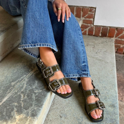 Sandal BE FOREVER oliven skind str. 37-41