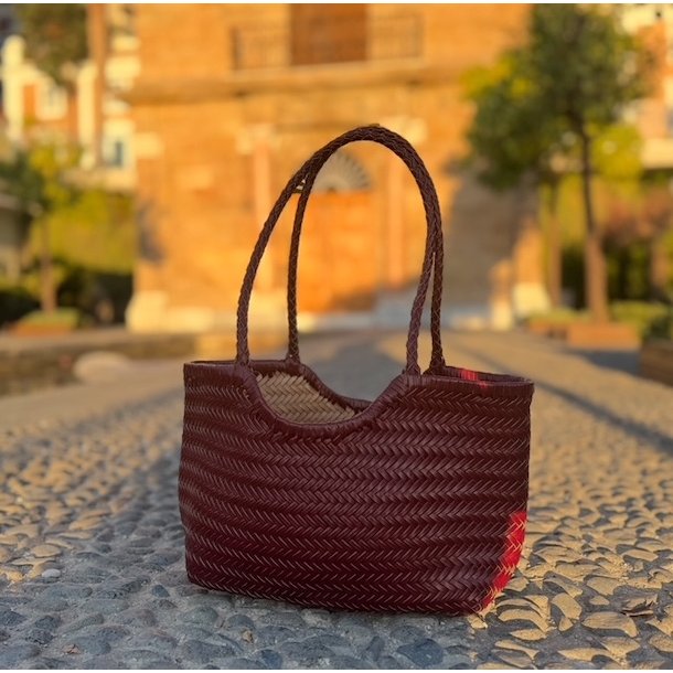 Skuldertaske flettet Skind 