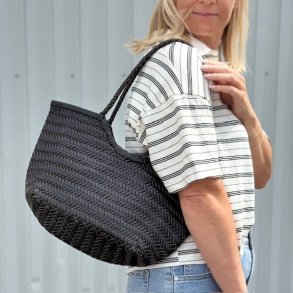 Skuldertaske flettet Skind 