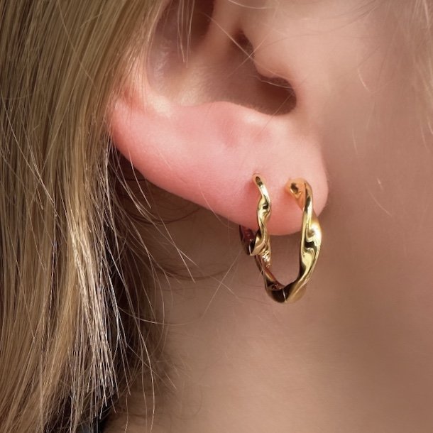 Hoops TWIRL 13mm Forgyldt Slv