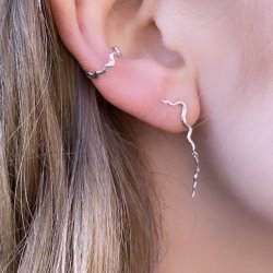 Iris wavy Earcuff sterling slv