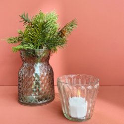 Fyrfadsstage rombe glas