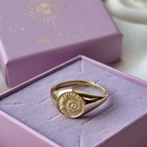 Fingerring shelly justerbar forgyldt slv