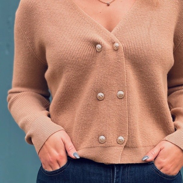 Kort cardigan med knapper 