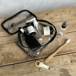 Toilettaske transparent hndbagage