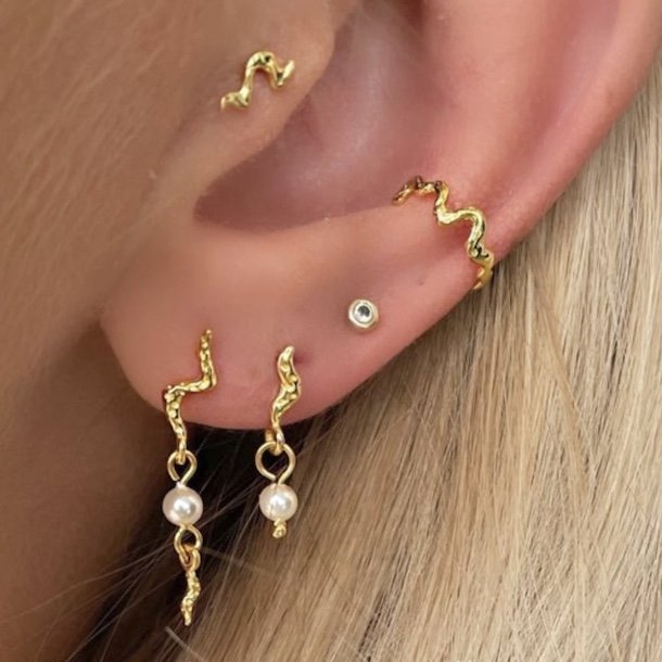 Iris wavy Earcuff forgyldt slv